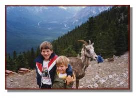 Rod Jr. (left) and Andy make a new friend in B.C. (1978)